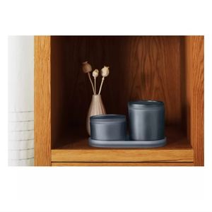 HAVEN Eulo 3-Piece Jar and Tray Set Gray Blue